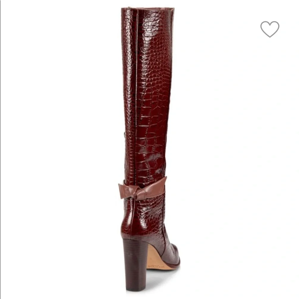 Square Clarita Croc-Embossed Leather Boots Women’s Sizes EU: 36 US: 6 MSRP: $795